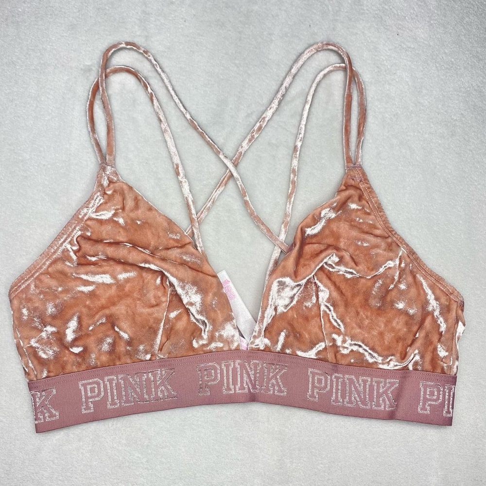 PINK VS Velvet Bralette size Large